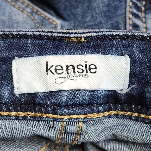 Kensie Jeans Skinny Crop Womens 4/27 4 Mid Rise Blue Distressed‎ Patchwork Denim - Picture 10 of 16